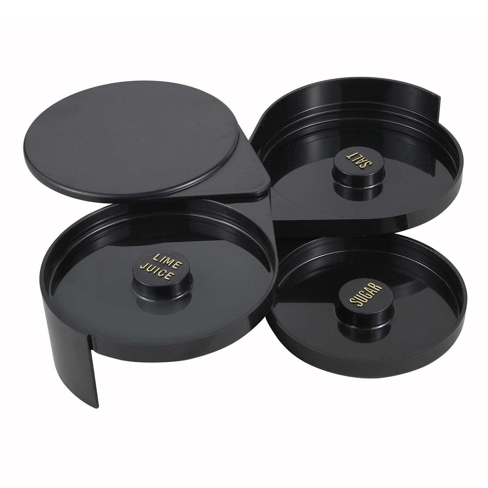 Winco Margarita Cocktail Salt and Sugar Glass Rimmer, Medium, Black