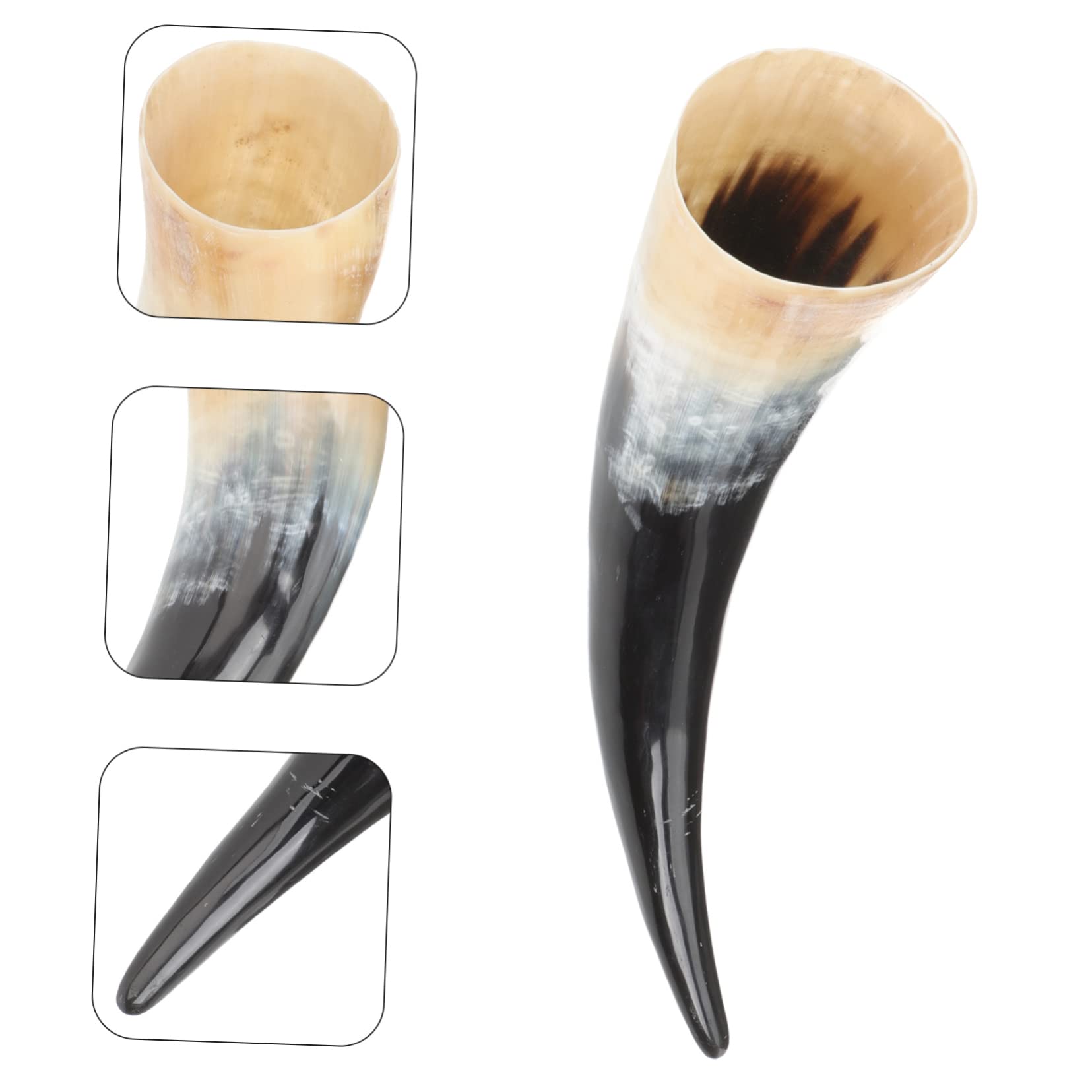 Mobestech Coppa Decorativa in Corno Realizzata Artigianalmente per Bere Birra e Vino, Facile da Pulire, Grande Capacità e Design Semplice per Famiglia e Amici