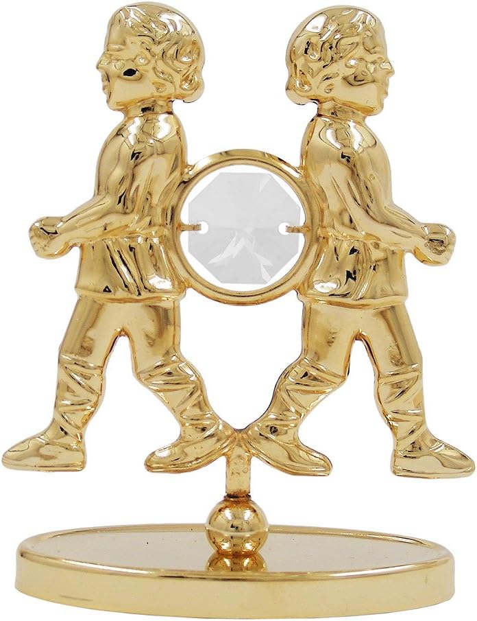 Collectible Figurine ZODIAC SIGN GEMINI Crystal Temptation's Spectra Elements 24K Gold-Plated - Decorative Home Ornament Keepsake Gift Figure Figurine