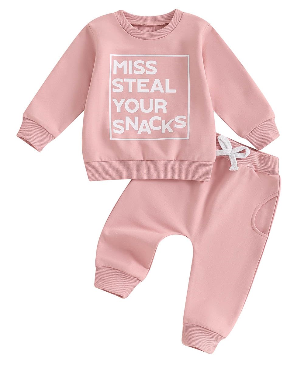 TheFound Toddler Girl Birthday Outfits Letter Print Crew Neck Long Sleeve Sweatshirts Top Long Pants 2Pcs Baby Girl