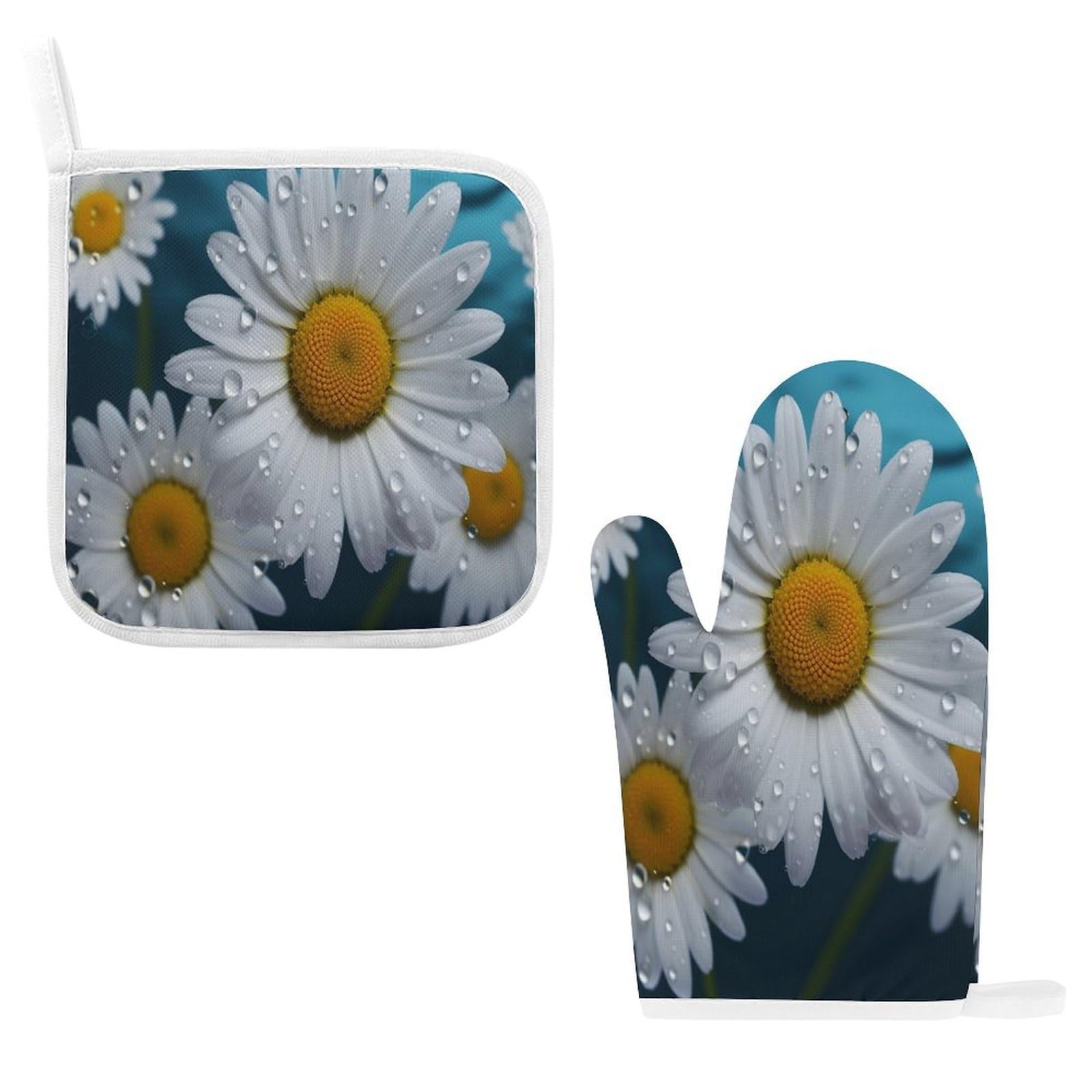 Btcowzrv Style Daisy Flowers Oven Mitts And Pot Holders 2Pcs Set