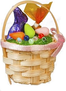 Dolls House Easter Basket with Chocolate Bunny Miniature 1:12 Scale Accessory