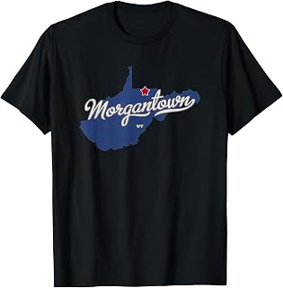 Morgantown West Virginia WV Map T-Shirt