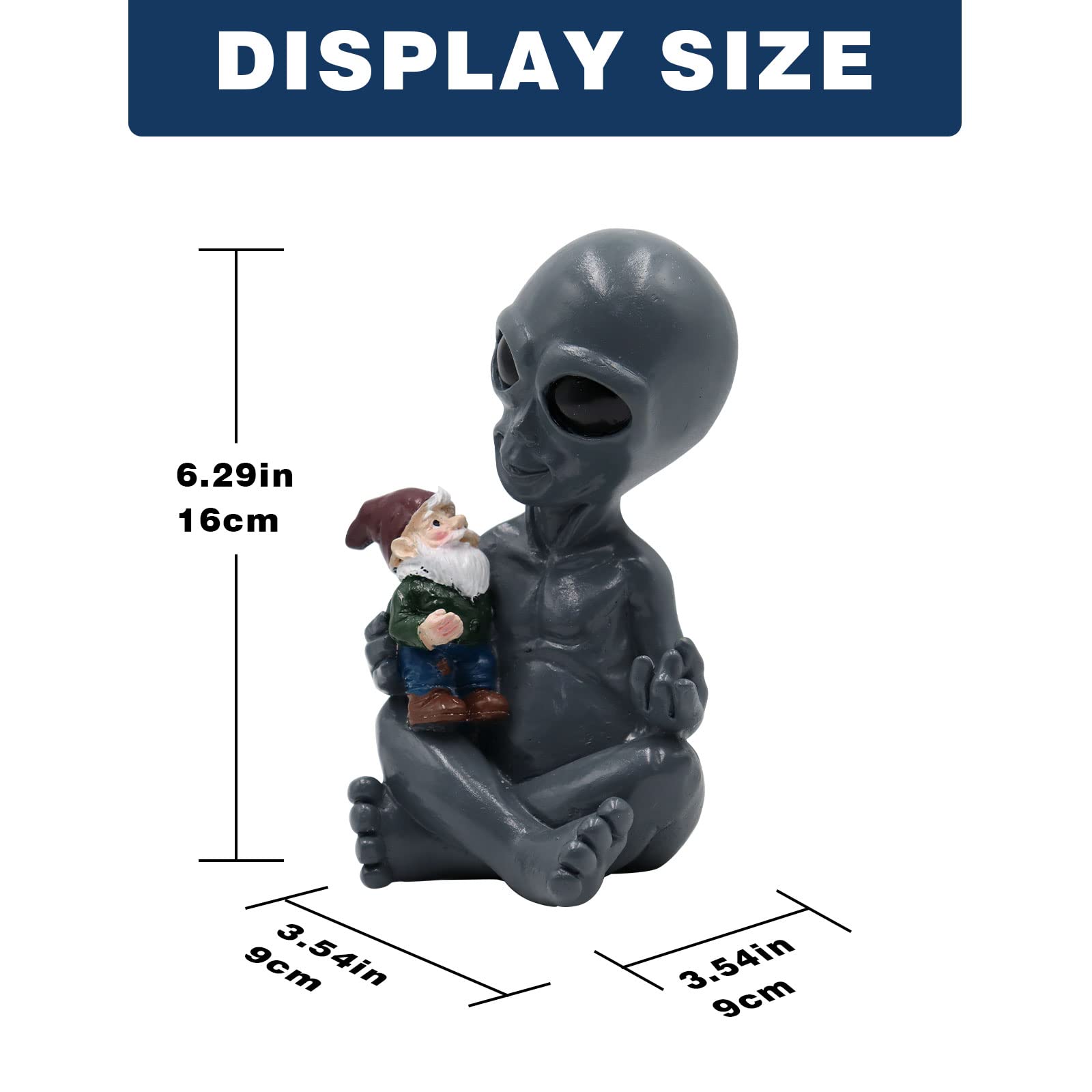 Snapklik.com : Alien Hugging Gnome Garden Decoration Statue, Resin ...