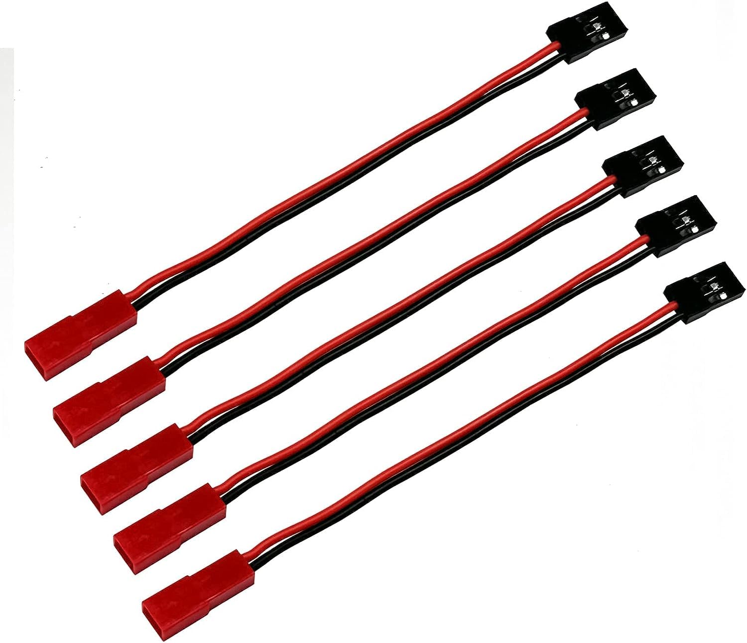 5Pairs JST Plug to JR Connector Male Female Cable Servo Adapter Cable 22AWG 10CM Silicone Wire for RC Cars Trucks Plane RC FPV Racing Drone Helicopter - Image 2