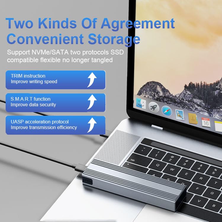 Carcasa externa para SSD M.2 NVMe NGFF USB C 3.2 Gen2 miniatura 3