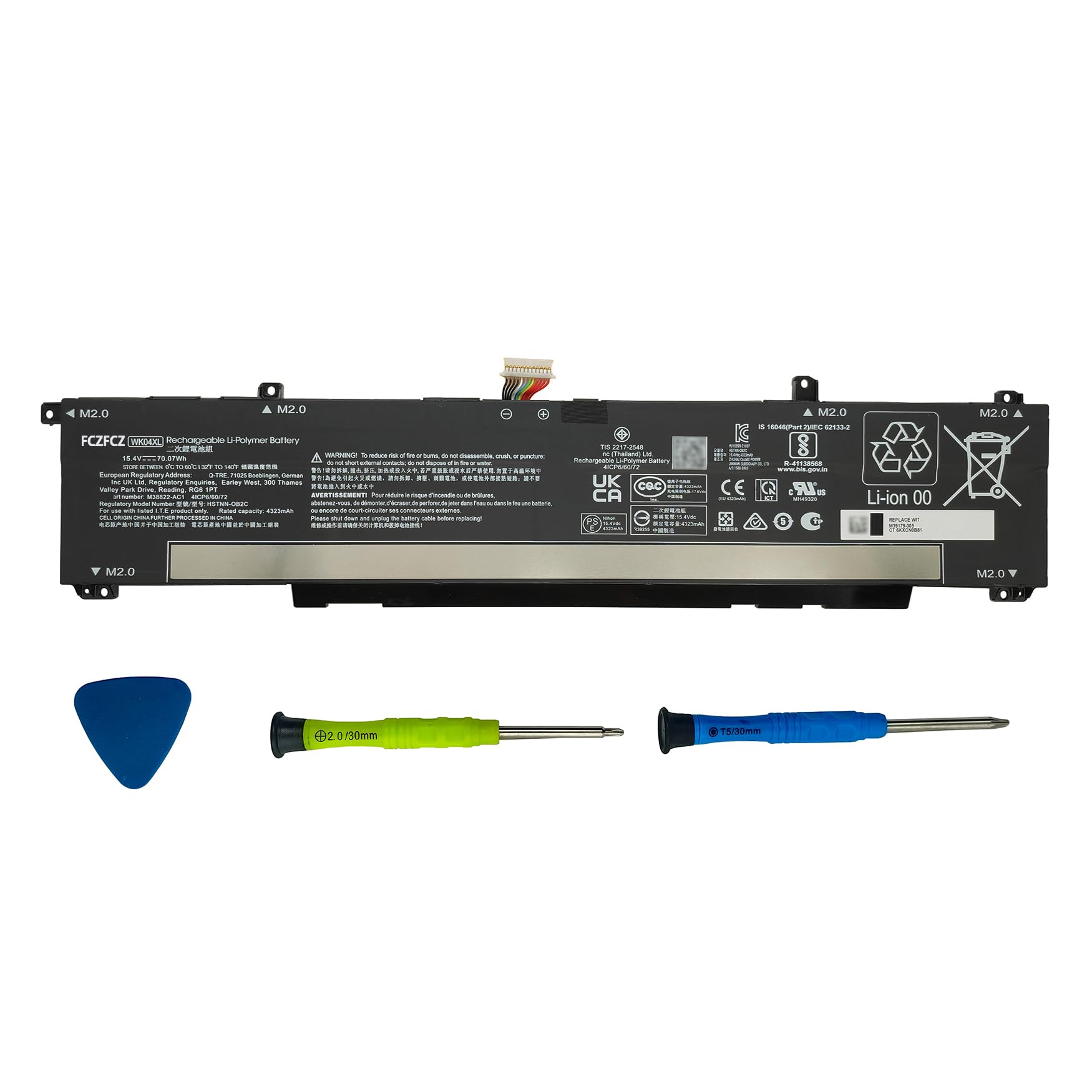 WK04XL Laptop Battery 70.07Wh Replacement for HP Omen 16-b 16-c/Victus 15-FA 15-fb 16-s 16-s0000 16-r 16-r0000 16-r1000 16-d 16-d0000 16-d1000 16-e Series WK04070XL HSTNN-OB2C 15.4V