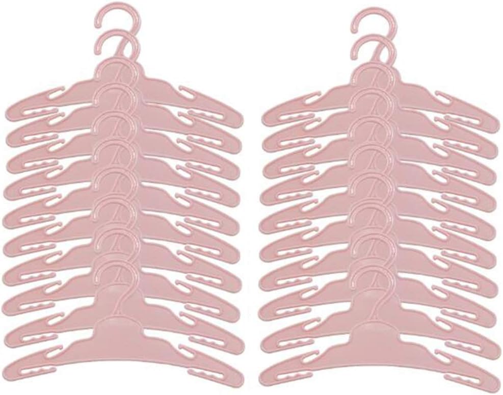 MSYO 𝐌𝐘𝐒𝐎 𝟐𝟎 𝐏𝐜𝐬 𝐃𝐨𝐥𝐥 𝐂𝐥𝐨𝐭𝐡𝐞𝐬 𝐇𝐚𝐧𝐠𝐞𝐫𝐬 for 18-inch Dolls - Doll Clothes and Accessories(Pink)