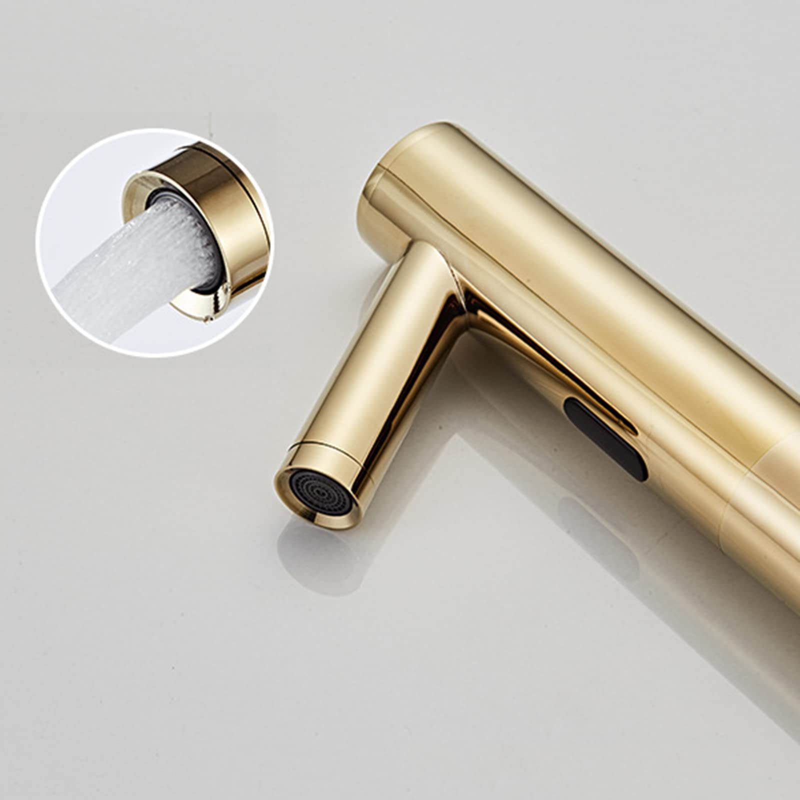Touchless Rubinetti con Sensore Automatico Rubinetto con Sensore Automatico Miscelatore Lavabo Alto Per Bagno,Oro-A,Rubinetto Acqua Fredda e Calda