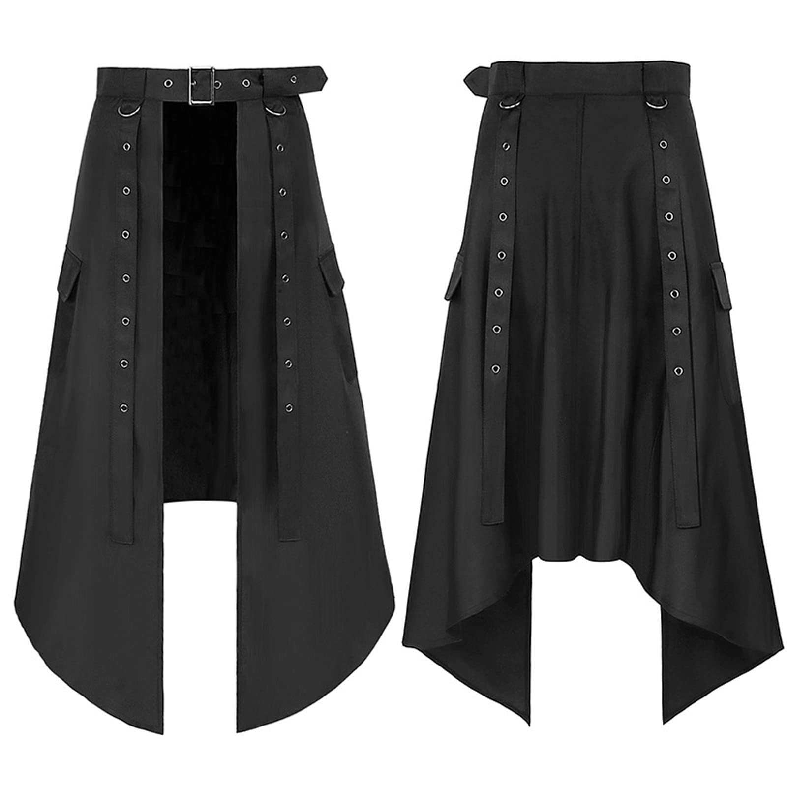 2026 Rock Damen Herren Röcke Mittelalter Cosplay Punk Maxirock Gothic Kette Passende Röcke
