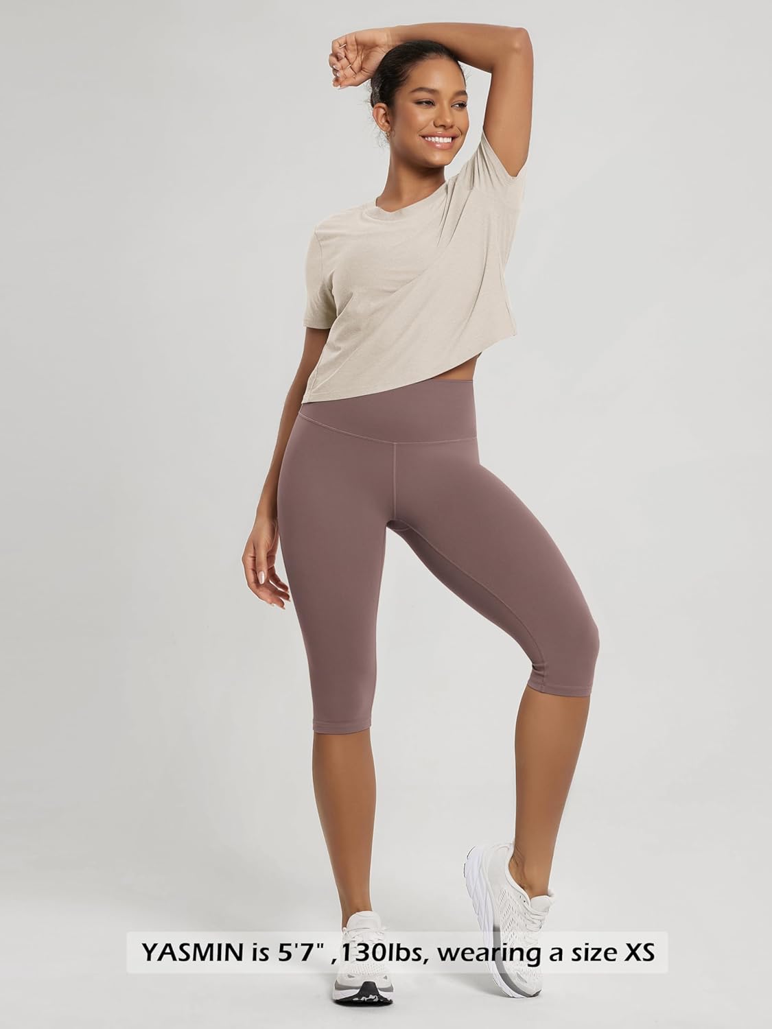 ODODOS 2-Pack Buttery Soft Lounge Yoga Capris for Women, 14" / 19" / 21" High Waist Capri Leggings - Image 4