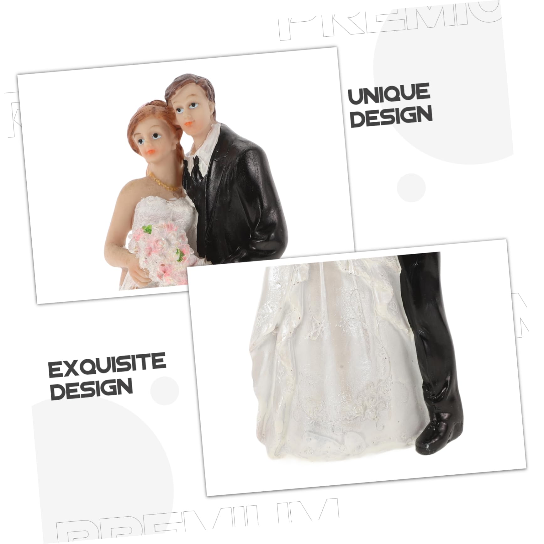 Topper Torta Nuziale in Resina Statuette degli Sposi Decorazione per Torta Matrimonio e Tavola Design Elegante e Romantico