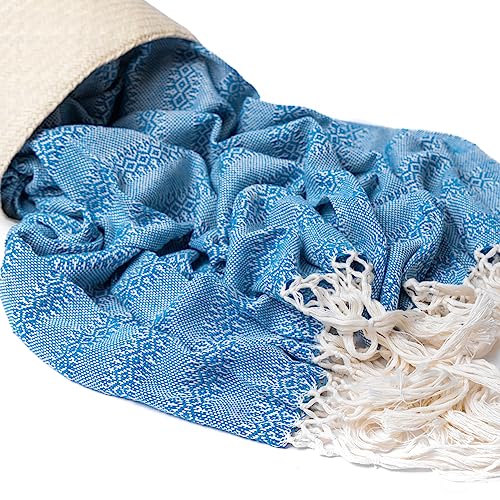 Mexican Rebozo Shawl, Ideal for Natural Birth, Doula Massage, 197", Turquoise2