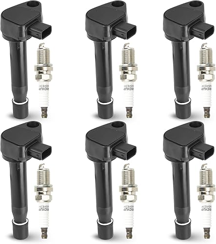 Miniatura 8 de Hurotoms Paquete de 6 bobinas de encendido con 6 bujías de iridio compatibles con Honda Accord Odyssey Acura CL TL 3.0L 3.2L 3.5L, reemplazo OEM #