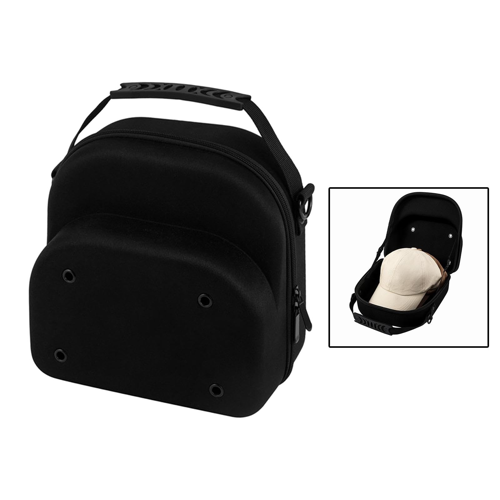 Custodia Rigida per Cappellini Da Baseball, Nera, Borsa per Il Trasporto E La Conservazione Dei Cappellini Da Baseball.