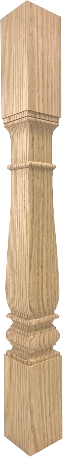 Square Tupelo Island Leg - 34 1/2 Tall x 3 1/2 Wide - Unfinished Wooden Leg for Kitchen Islands, Tables or Desks (Cherry) (1 Leg)