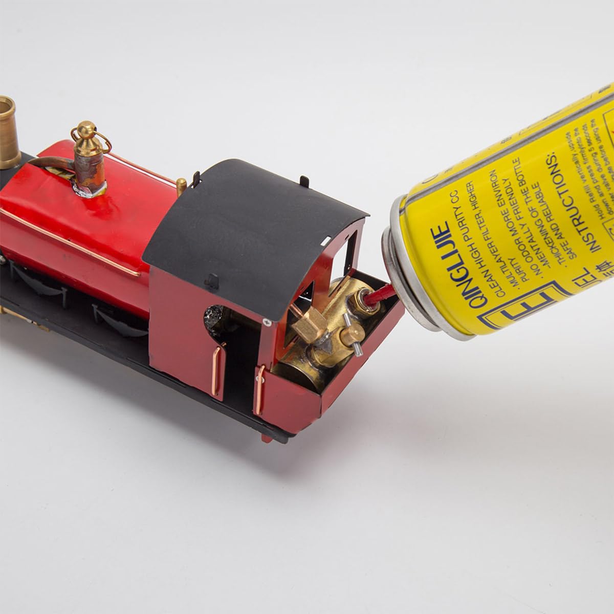 ToyGhillied Locomotive à vapeur en métal - Modèle 1/50 HO - Avec machine à vapeur oscillante - Fonctionnelle - Train ferroviaire à 2 cylindres - Modèle adulte - Boîte d'expérimentation scientifique