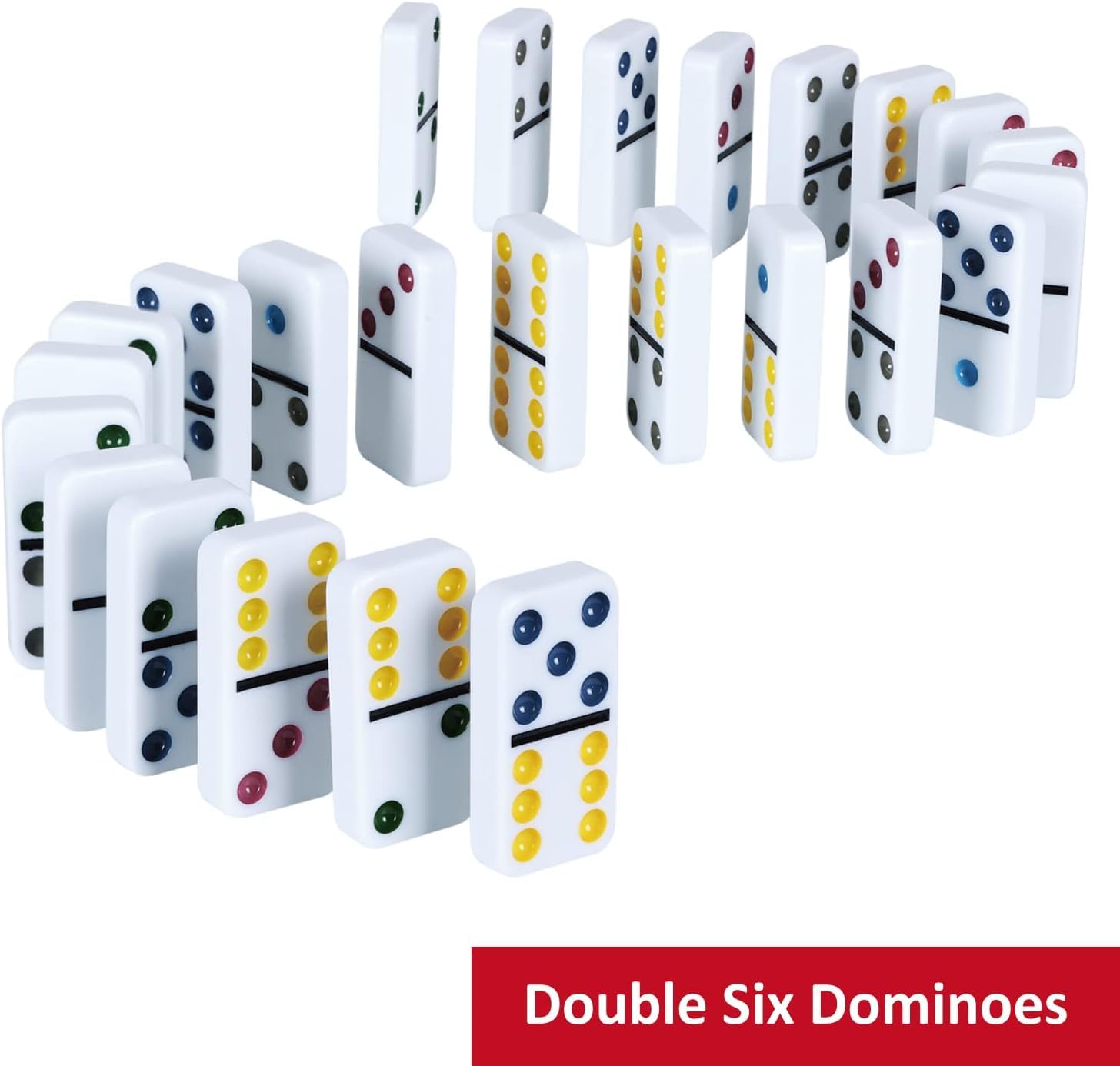 OENBATOM Classic Double 6 Dominoes Tin Gift Set 28 Pieces, Retro Dominoes Game for Children & Adults, Dementia Activities - Image 3