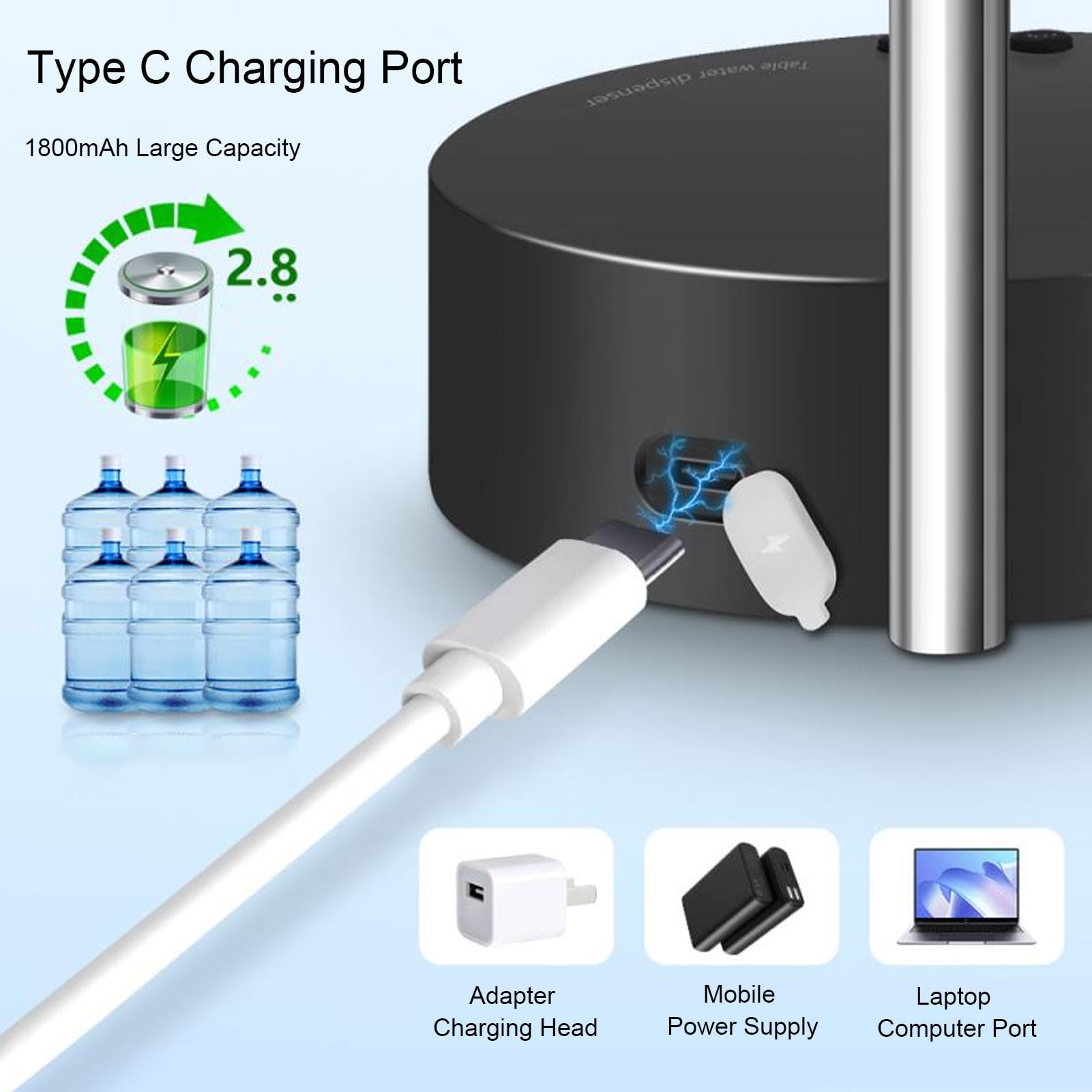 Dispensador de Agua de Escritorio, Dispensador Inteligente de Botellas de Agua de Escritorio, Bomba Automática de Dispensador de Agua Potable, Bomba Eléctrica de Botella de Agua