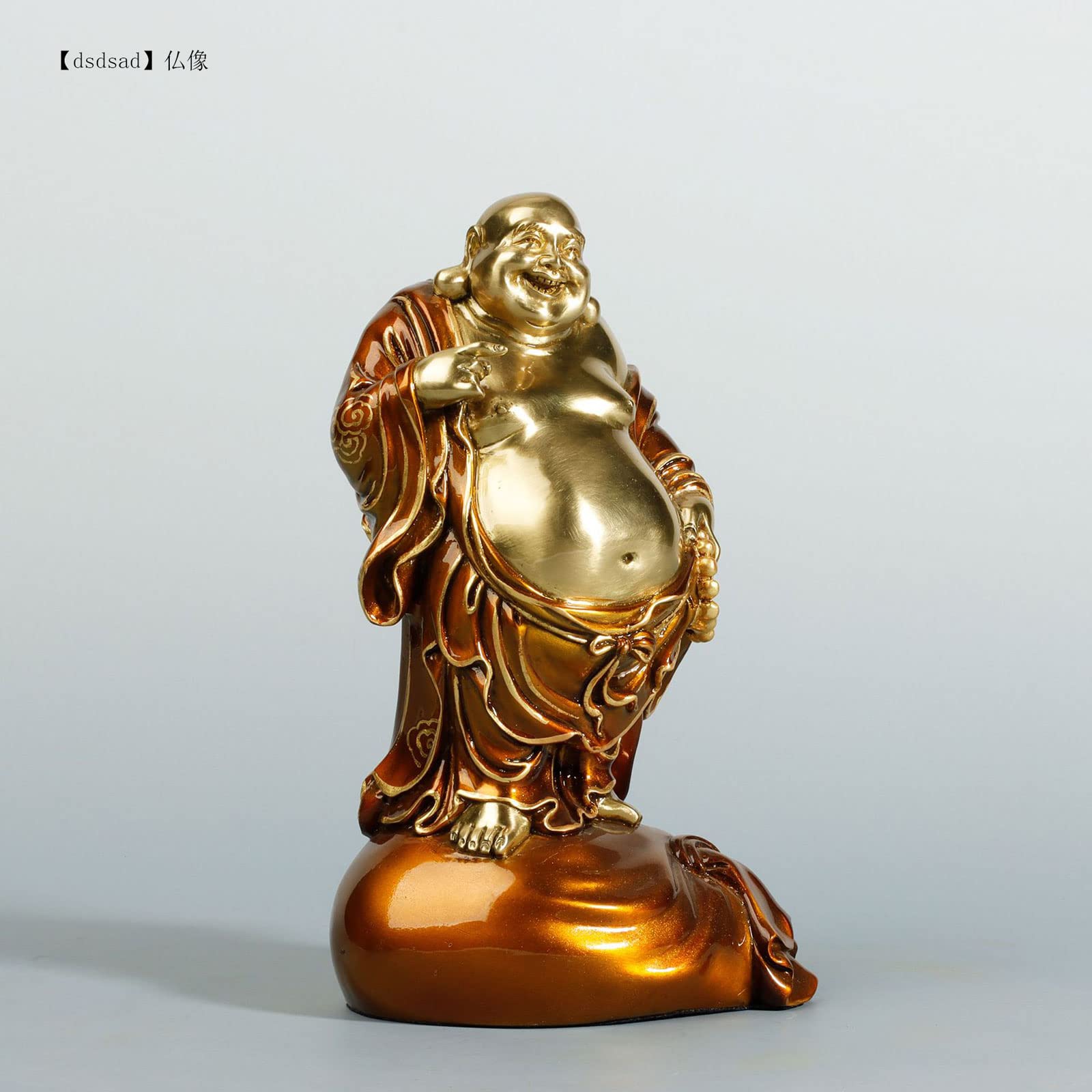 Amazon.co.jp: 布袋さんの置物 真鍮 銅製 布袋様 置物 金運 七福神の