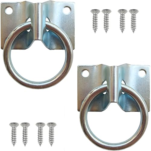 SUKEYME Cross Tie Ring for Horses, Block Tie Ring for Horse Stall/Stable, Tie Down Horse Barn Supplies (2 Pack)