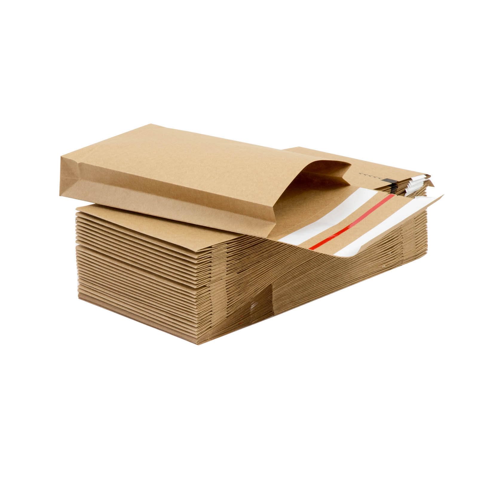 Greener Route™ Strong Paper Mailing Bags with Gusset, 2 Peal and Seal Strips, Returnable, Plastic Free, Eco-Friendly, 100% Recyclable, FSC Certified, Sturdy 120gsm (100, 450x350x120mm + 100mm) — image 1