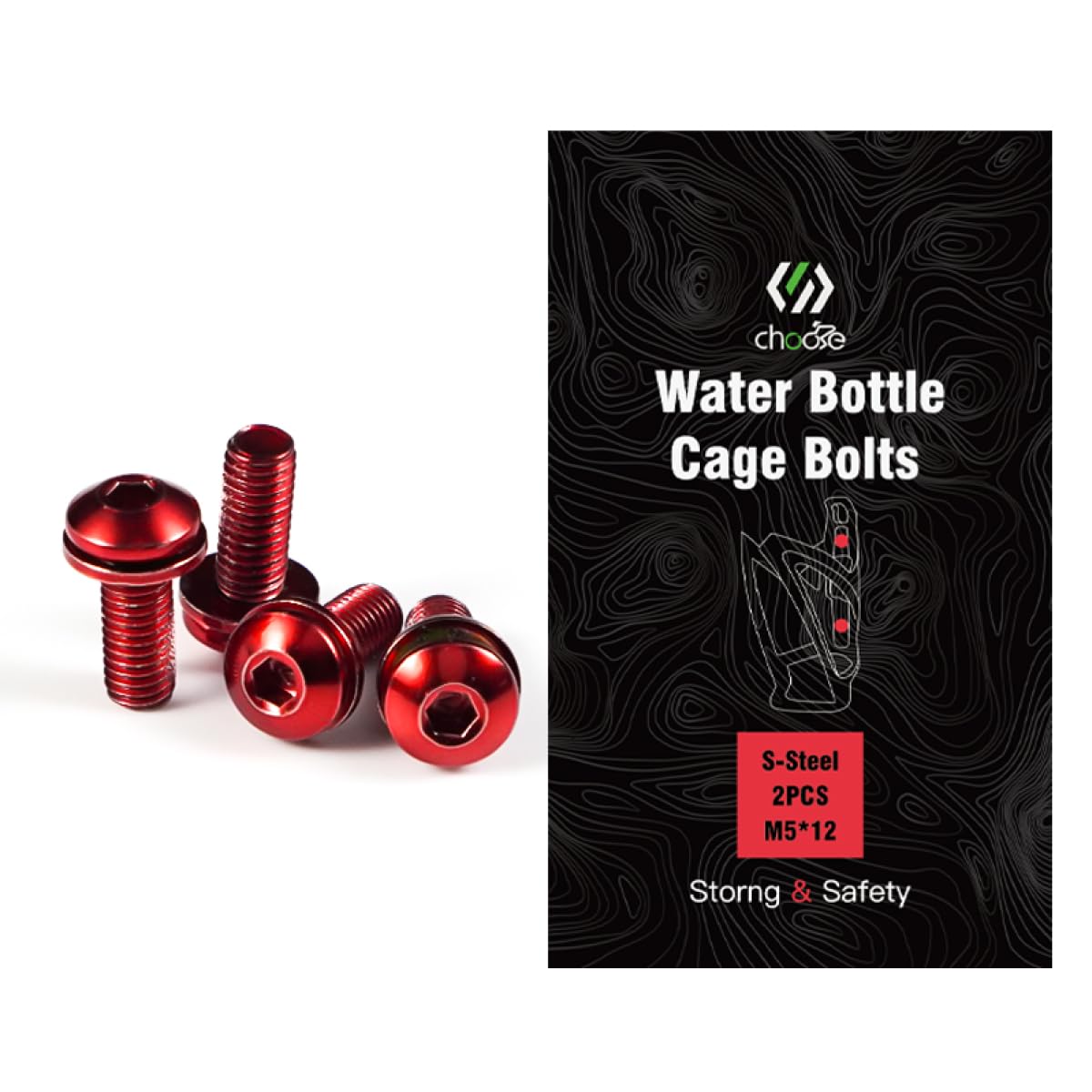 CNCLOL Bike Bottle Cage Bolts,Water Bottle Holder Screws For MTB/Bicycle/Mountain Bike/ebike/Gravel/BMX(Red/Orange/Blue/Green/Coloured/Gold)