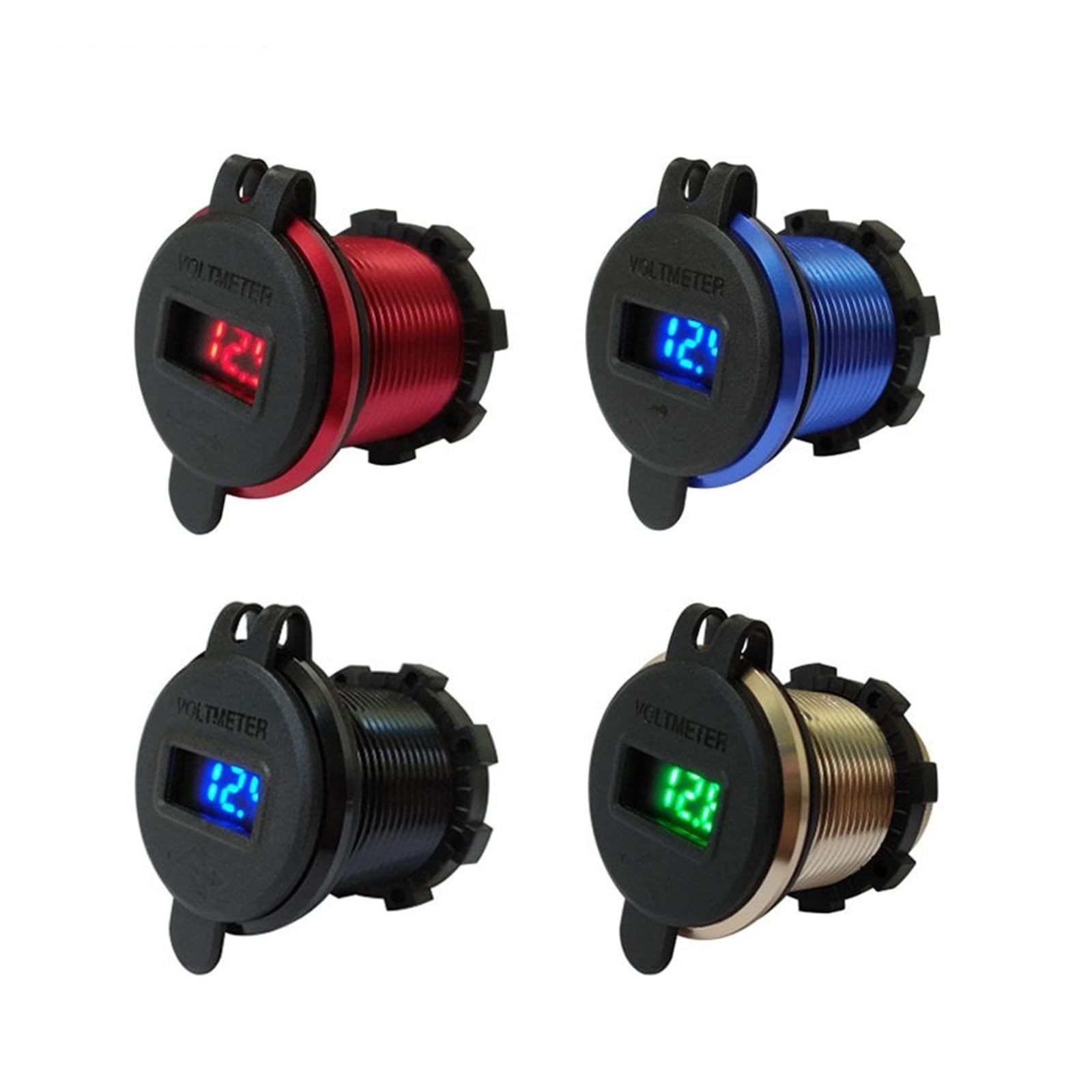 Samochód Motocykl Ładowarka samochodowa USB Miernik napięcia Wyświetlacz woltomierza Inteligentna szybka ładowarka Telefon komórkowy Ładowanie samochodu Cheerfully (Color : Noir)