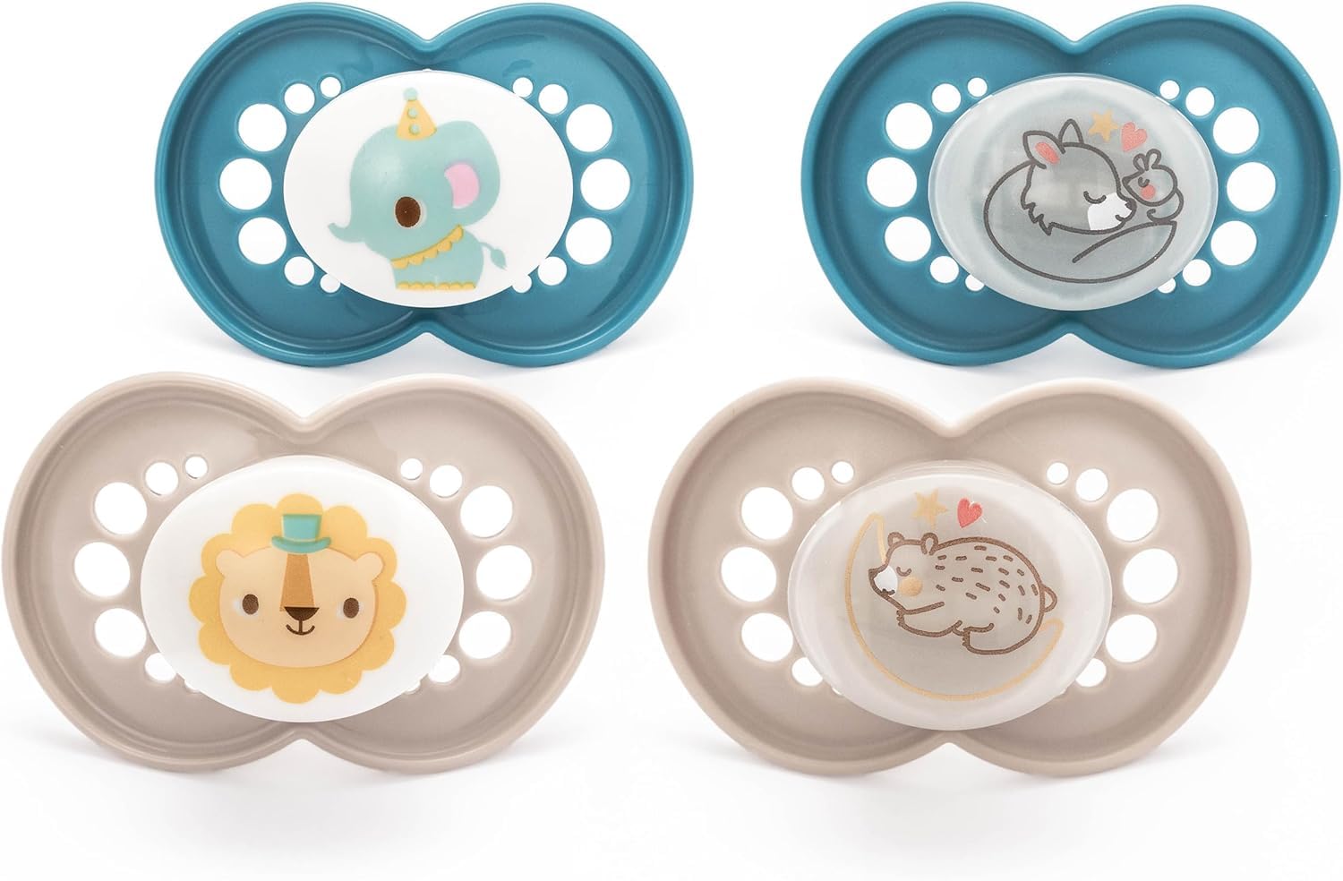 MAM Original Day & Night Soothers | 6-18 Months | 4 Pack | Includes 2X Glow in The Dark Dummies | Orthodontic Design | Baby Accessories | Pink (Various Designs) — view 8