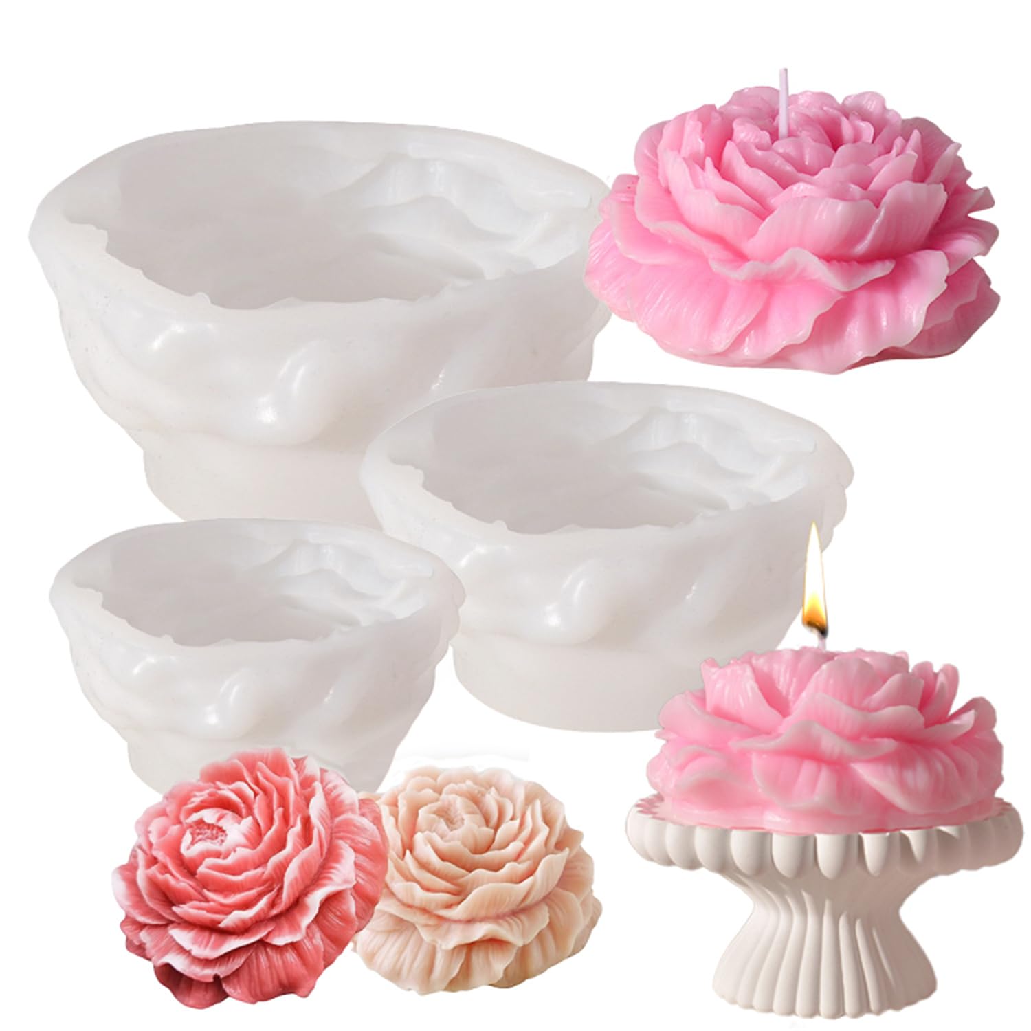 Lot De 4 Moules En Silicone En Forme De Fleur D'Orchidée Pour