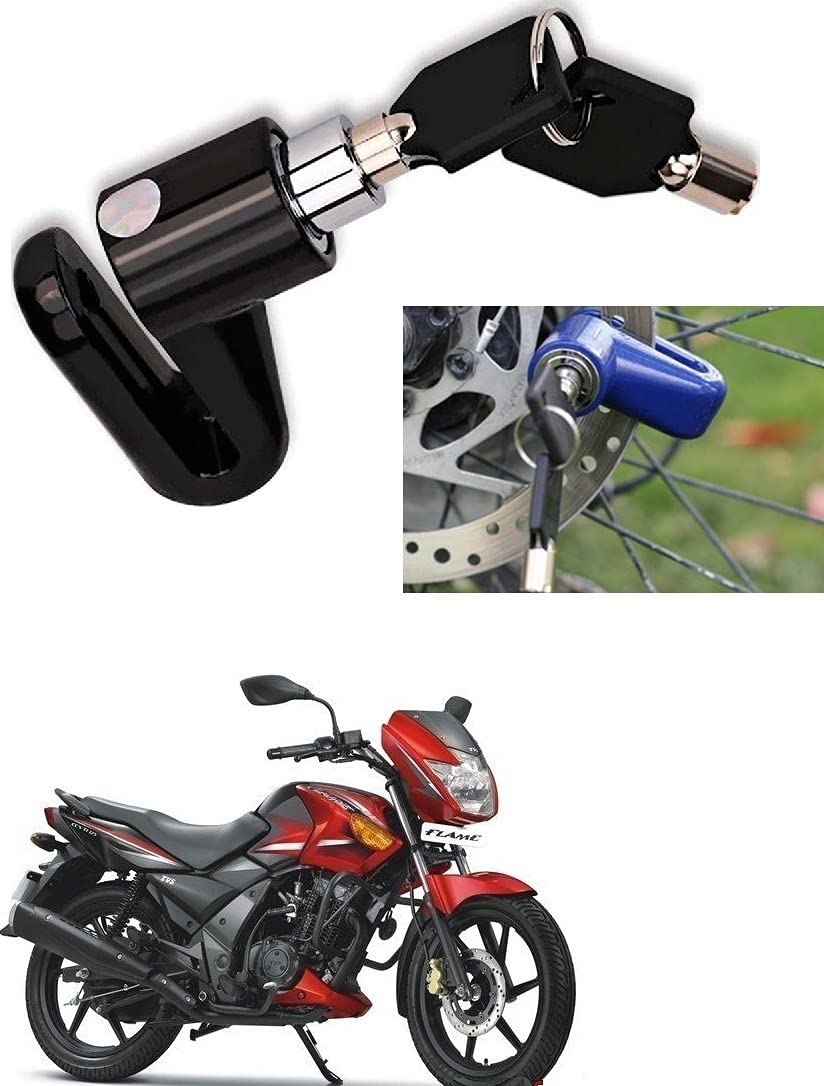 Znee Smart Mini Bicycle Motorcycle Disc Brake Lock/Disk Lock Security for TVS Flame DS 125
