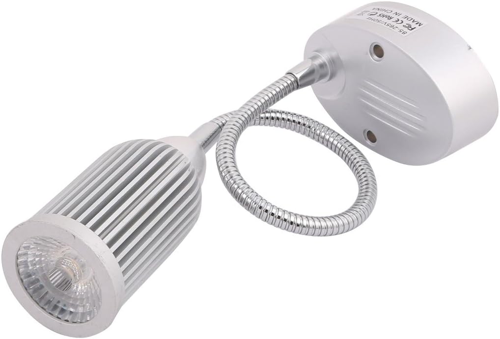 AC85-265V 10W Lighting fixtures and controls 30 Degree Beam Angle 30cm Arm Warm White LED Clip Desk Lamp Silver Tone