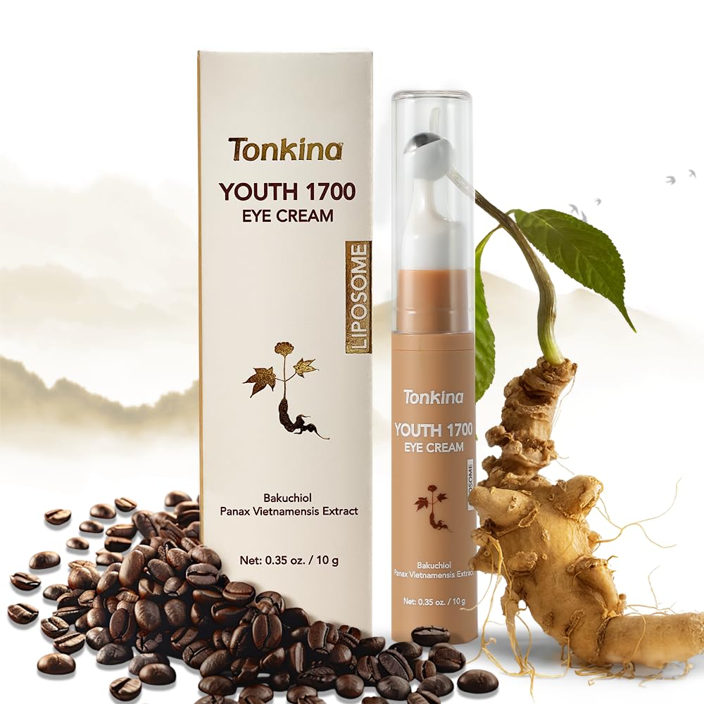 Youth 1700 Caffeine Eye Cream, Under Eye Brightener & Anti-Aging with Peptides, Hyaluronic Acid, Niacinamide, Bakuchiol, Vietnamese Ginseng for Dark Circles, Puffiness, Wrinkles and Hydrating Skin Youth 1700 Caffeine Eye Cream, Under Eye Brightener & Anti-Aging with Peptides, Hyaluronic Acid, Niacinamide, Bakuchiol, Vietnamese Ginseng for Dark Circles, Puffiness, Wrinkles and Hydrating Skin