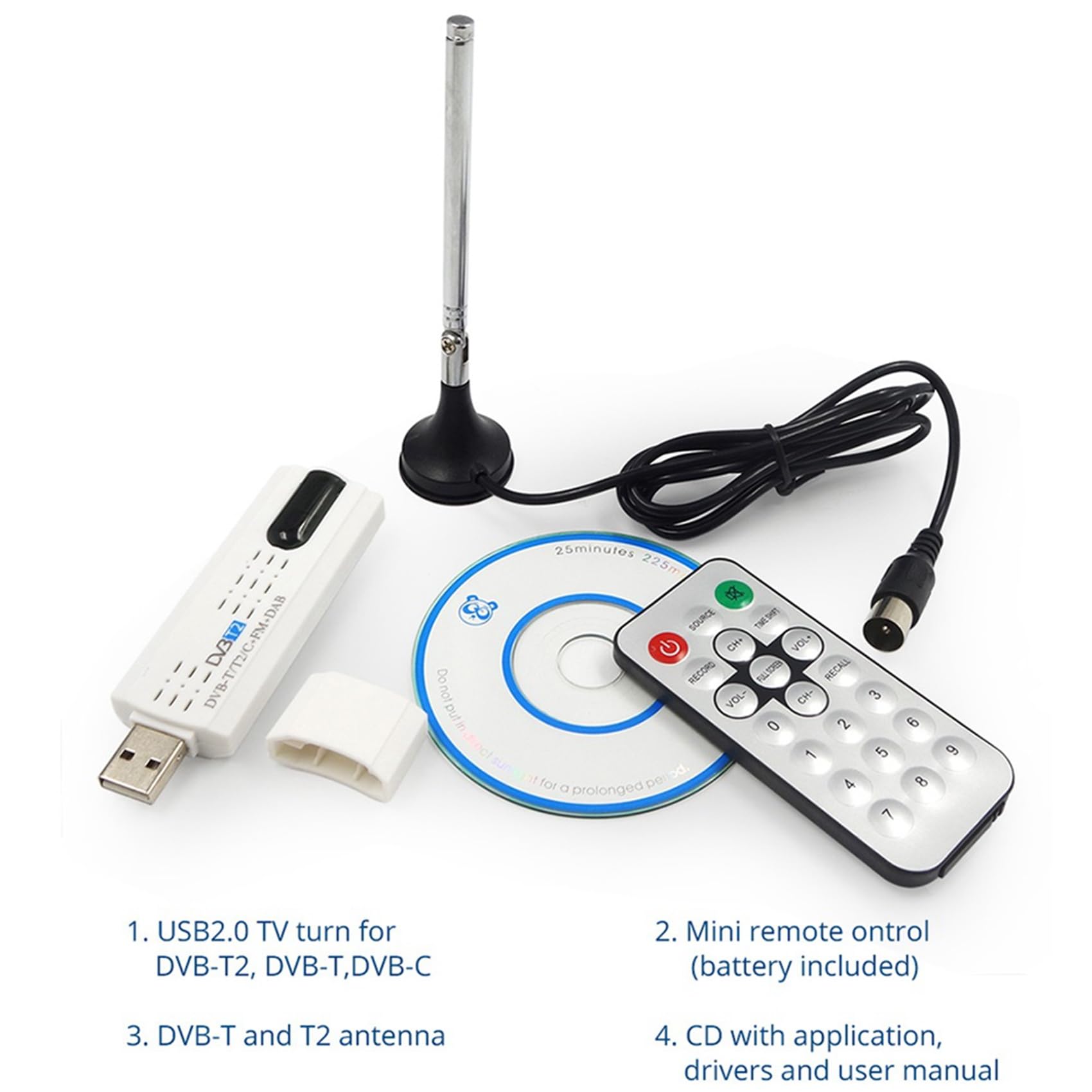 USB 2.0 digital DVB-T / T2 SDR + FM HDTV TV receptor sintonizador, 159005