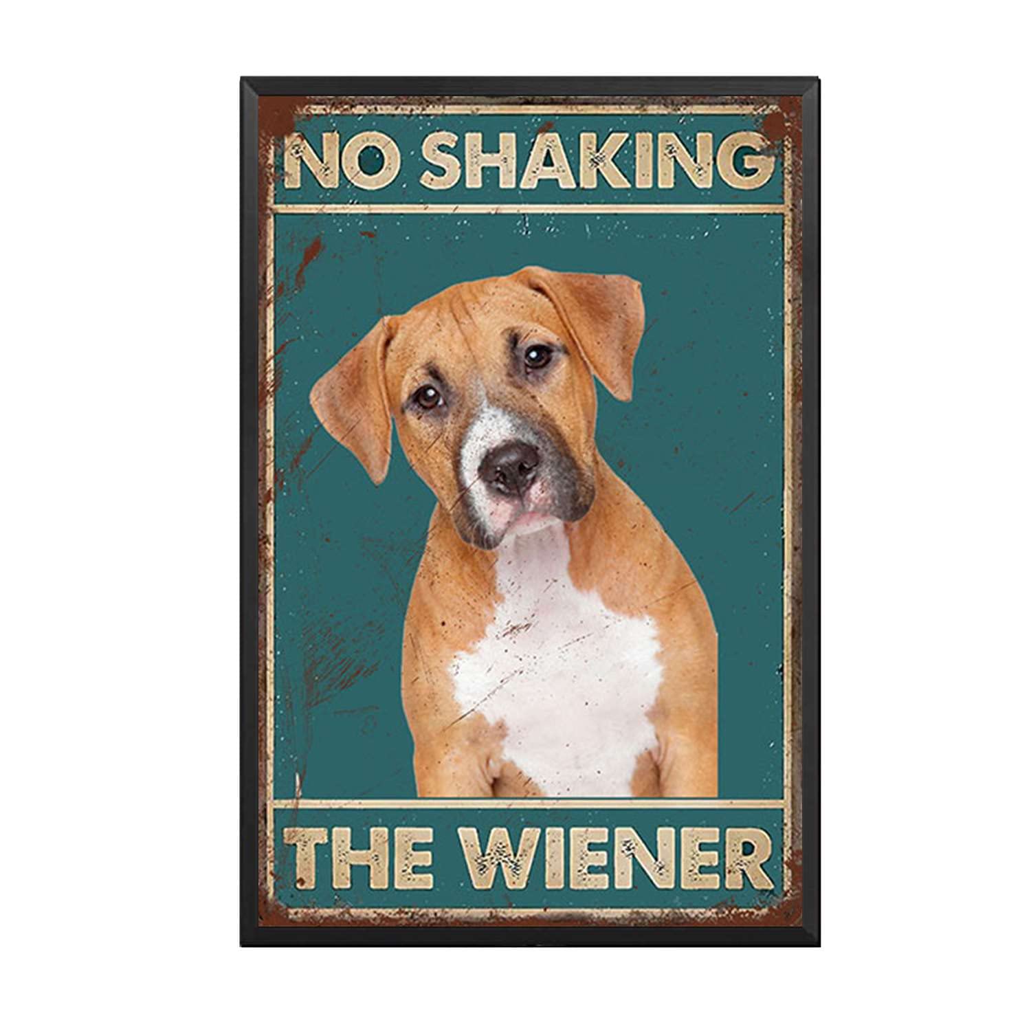 HYCLAM Tin Sign No Shaking The Wiener The Kitchen Sign Retro Funny Art Decorative Iron Picture 8x12inch-Metal Frame