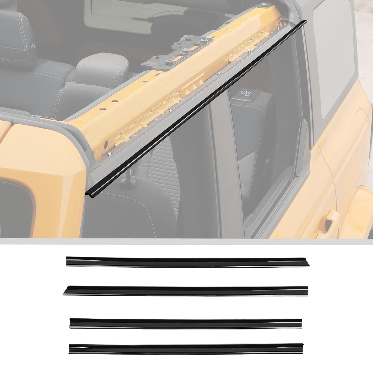 JWWY Window Deflector Rain Guard Rain Deflector Rain Shield for Ford Bronco 4-Door 2025 2024 2023 2022 2021 4PCS