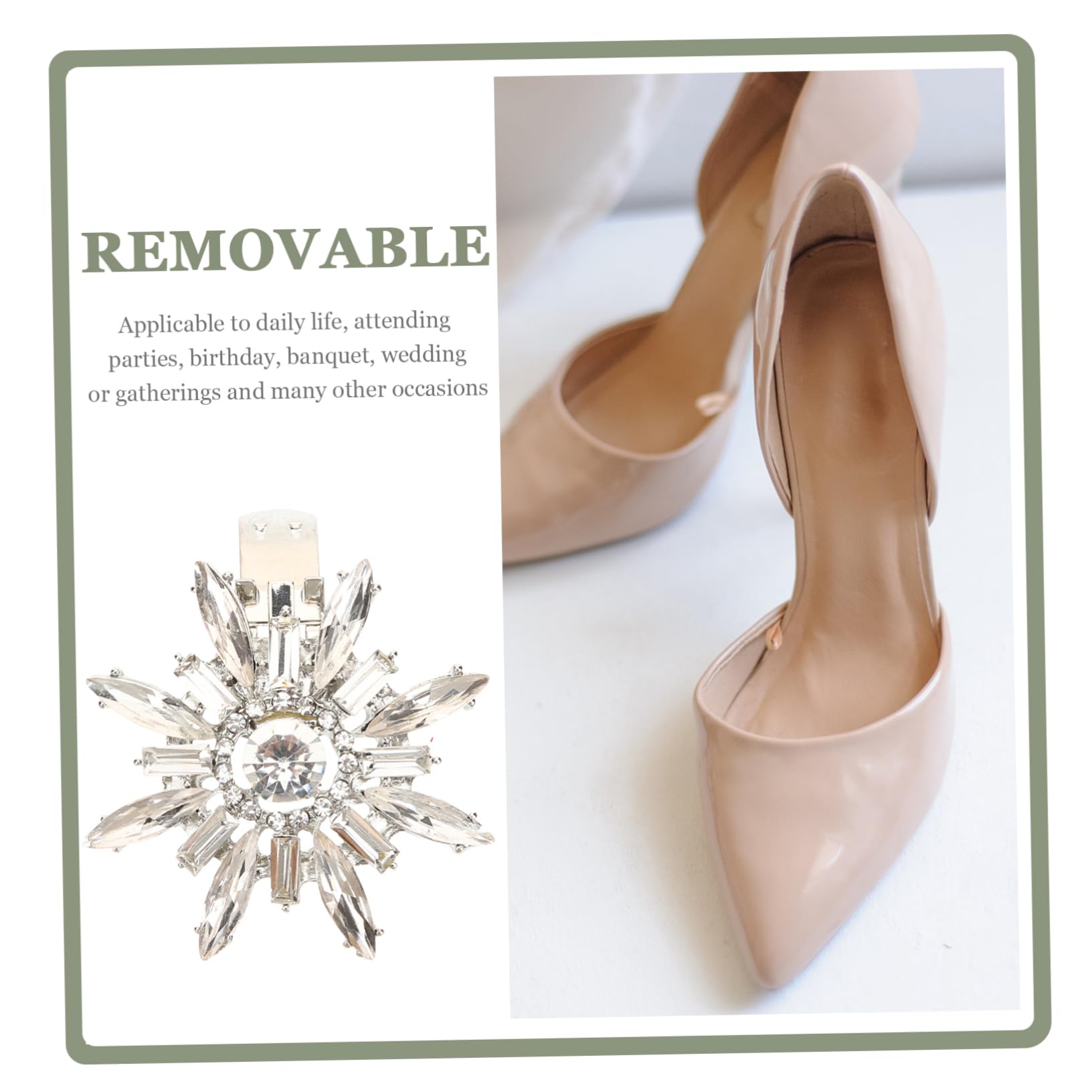 PACKOVE Fermaglio Per Scarpe Fibbie Fermascarpe Fermagli Per Gioielli Ciondoli Per Fibbia Per Da Sposa Con Strass Gioielli Con Fibbia Per Lega