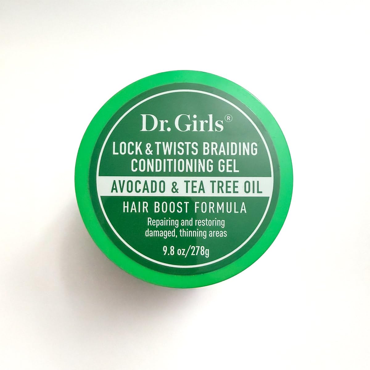 Dr Girls Super Grow Loc & Twists Braiding Conditioning Gel/277.8 g Extra Mega Hold (Avocado + Teebaum)