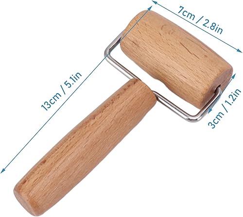 Miniatura 7 de Rodillo de madera, rodillo de molienda antiadherente para panadero, grosor uniforme, rodillo de masa de madera, rodillo de masa de pizza, rodillo de