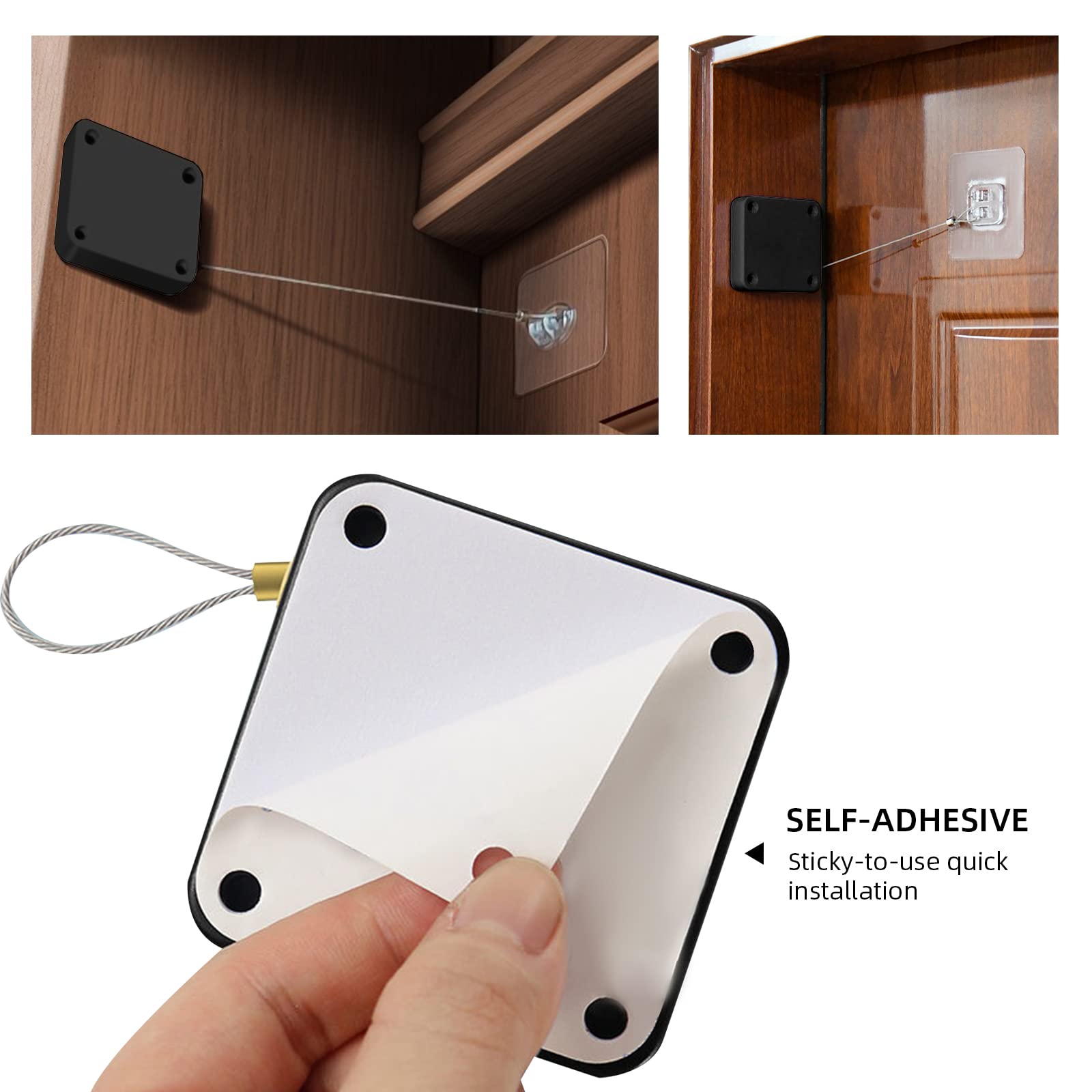 hifrom Chiudiporta in materiale ABS, per la maggior parte delle porte, autoadesivo, porte interne, casa e ufficio, installazione rapida, ampia gamma di applicazioni