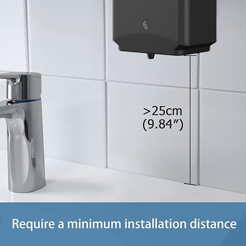 Miniatura 4 de AIKE Dispensador líquido montado en la pared comercial del dispensador automático del jabón acabado negro mate 37.2 fl oz de gran capacidad