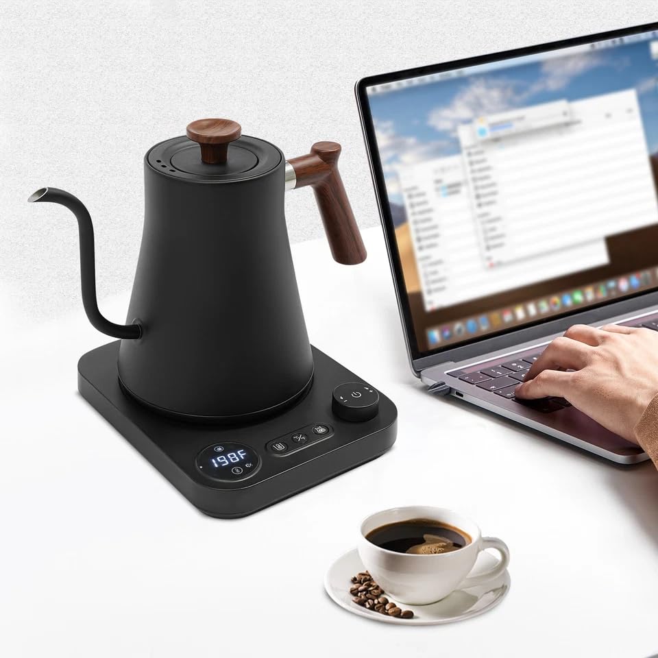 Tetera eléctrica cuello de cisne 0.9L para café y té miniatura 5