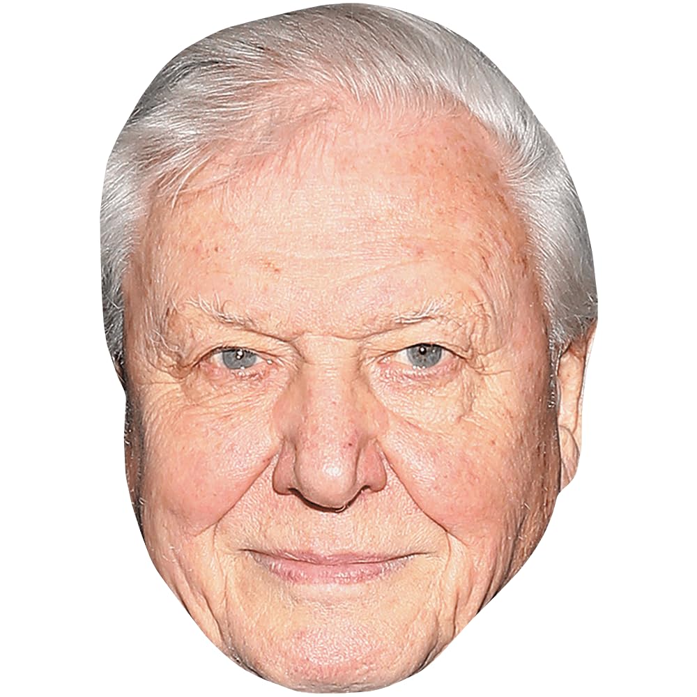 David Attenborough (Old) Celebrity Mask, Flat Card Face, Fancy Dress Mask
