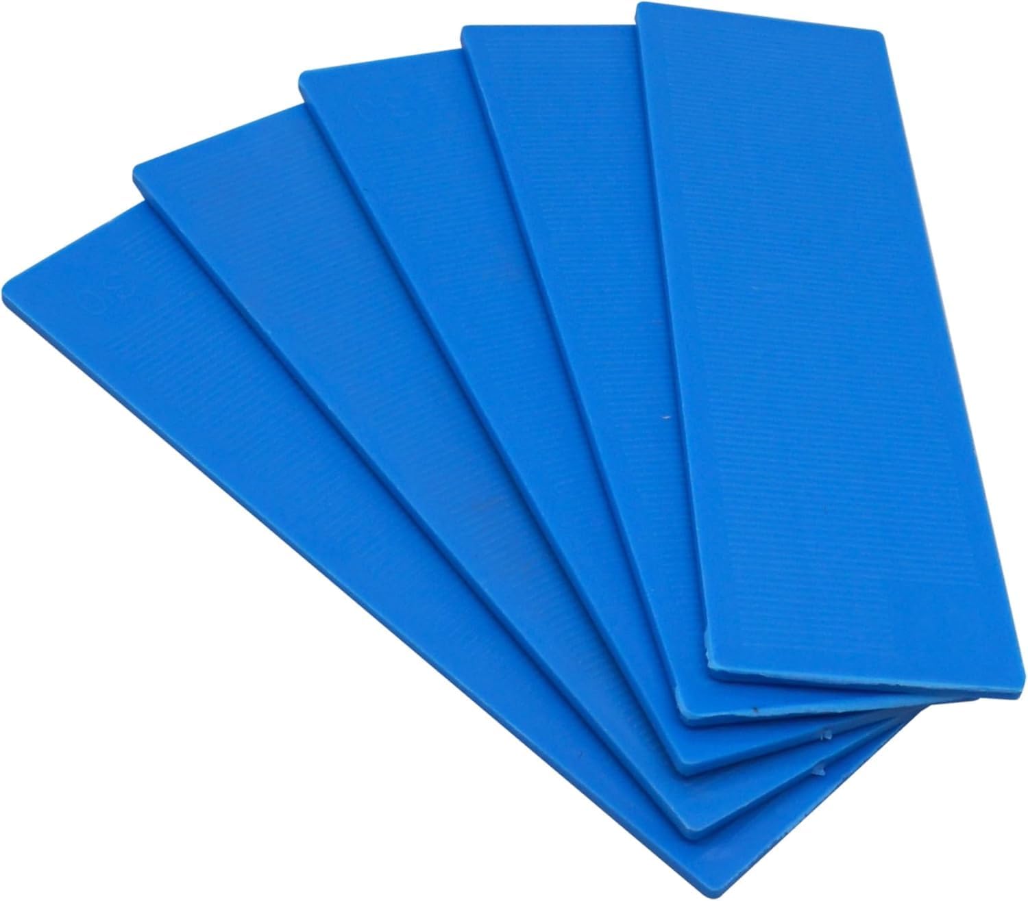 (Pack of 10) 1/16" (2 mm) Plastic Flat Washers Glazing Blocks 1.57 x 3.93 (40 x 100 mm) Framer Spacers Door and Window Packers (Blue)
