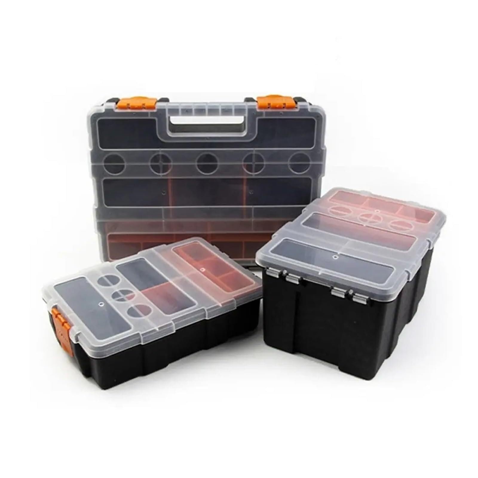 Tool Box Plastic Multi-Grid Screwdriver Screw Storage Box Parts Toolbox Hardware Tool Repair(L)