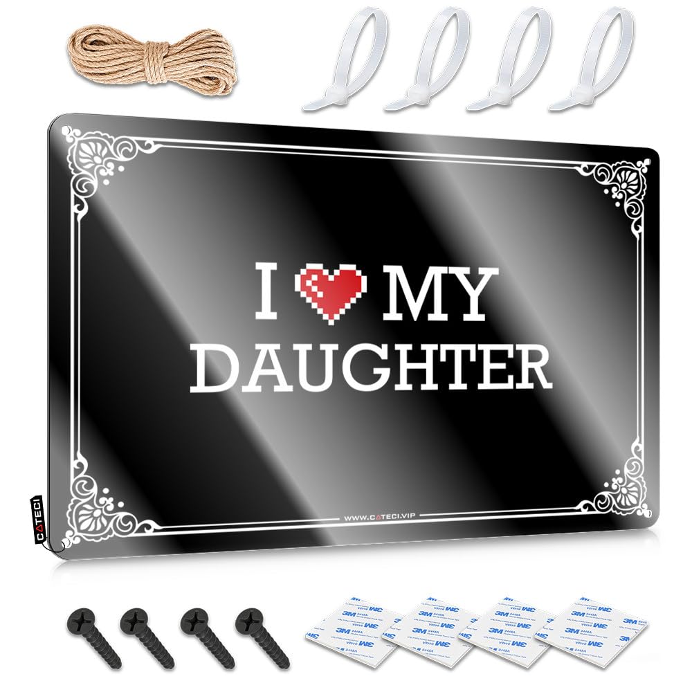 Fzfn Colour Cool Matal Sign, Personalized Designer I Love My Daughter | Farmhouse Cottage Decor(30X40cm)