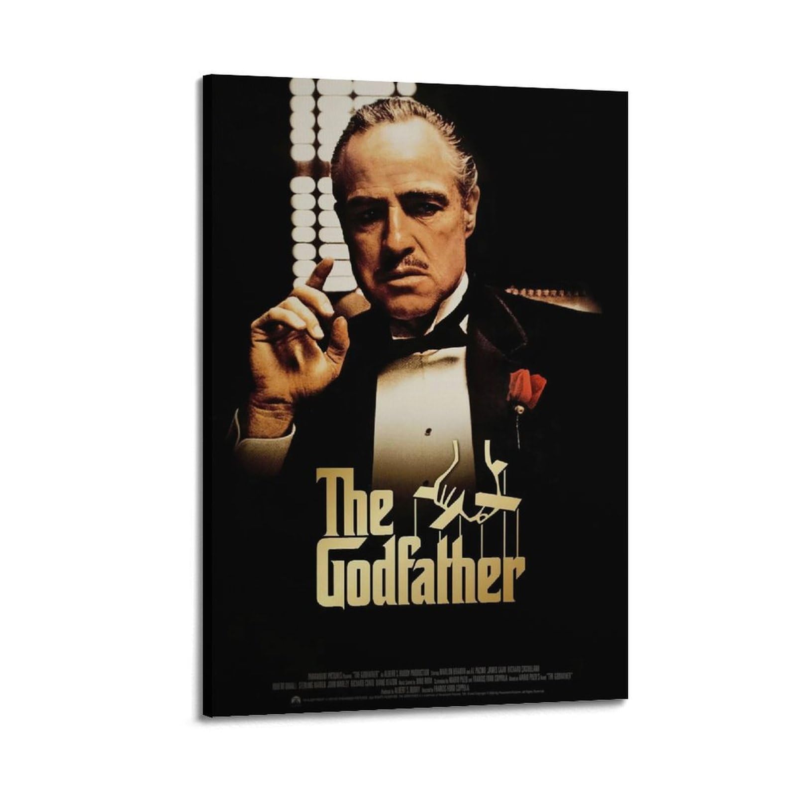 SUDANGDIANZI The Godfather Poster Classic Vintage Movie Cover Canvas Poster And Wall Art Modern Family Bedroom Gym Office Decor Gift 24x36inch(60x90cm) Frame-style