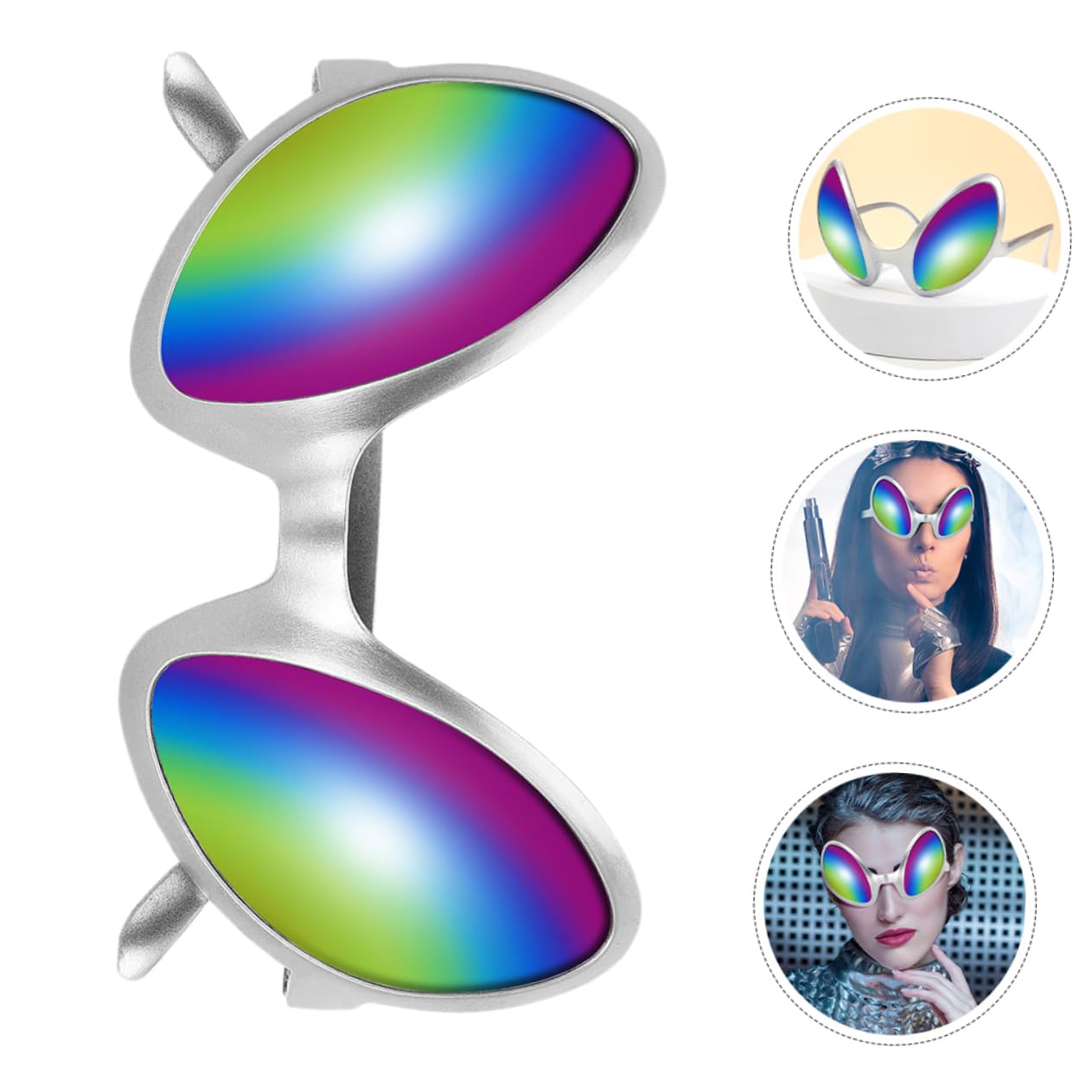 ULDIGI 4pcs Funny Glasses Halloween Accessories Mens Eyeglasses Men Sunglasses Eye Glasses Aunglasses Alien Glasses Sunglasses Funny Novelty Glasses Adults Alien Eyeglasses Plastic