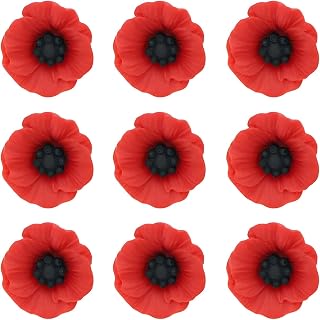 9PCS Poppy Flower Brooches for Women Men Veterans Day Gift Red Poppy Brooches Remembrance Day Gift Memorial Day Gifts