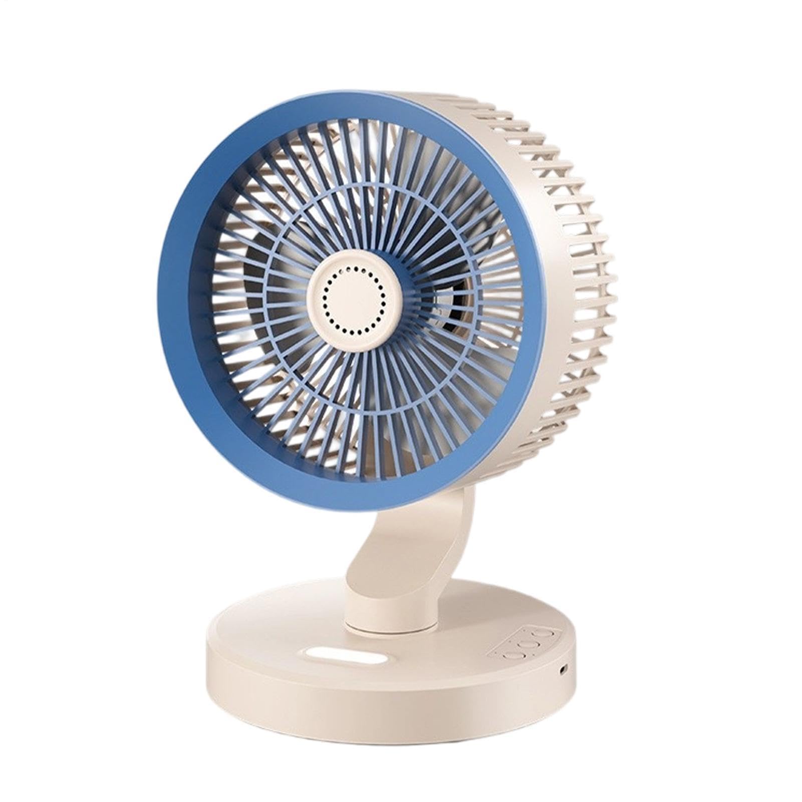Generico Ventilatore da Scrivania Oscillante Ricaricabile A Parete | Ventilatore da Ufficio a Batteria per Casa Camera da Soggiorno Cucina Ufficio Scuola Dormitorio